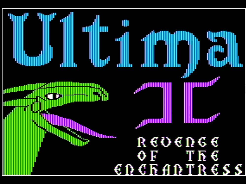 Title Screen of Ultima II Revenge Of The Enchantress for Apple II